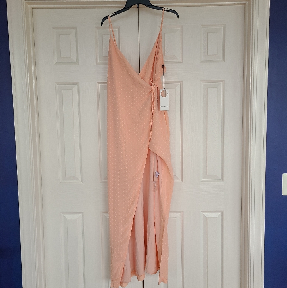 Privacy Please Revolve Raskia Gown Maxi Wrap Dress Blush Pink Medium NEW NWT - Picture 6 of 11